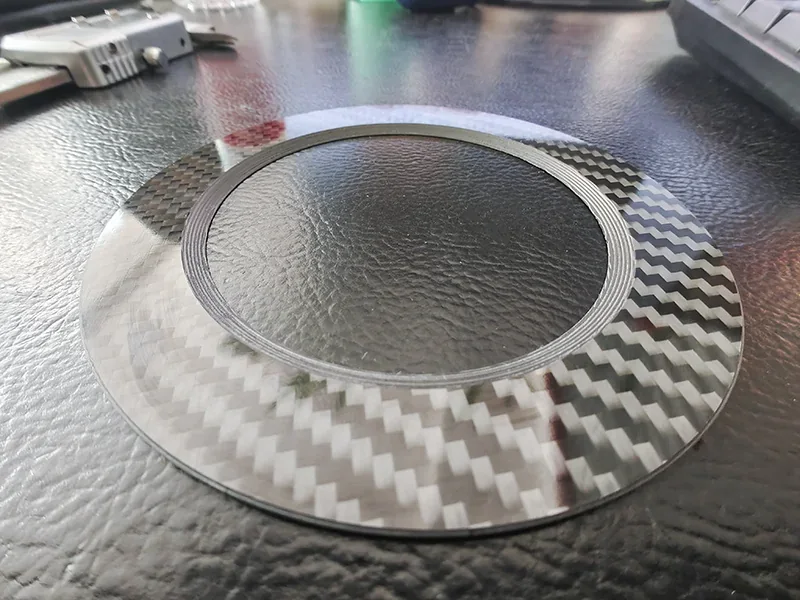 Chamfered carbon fiber part detail