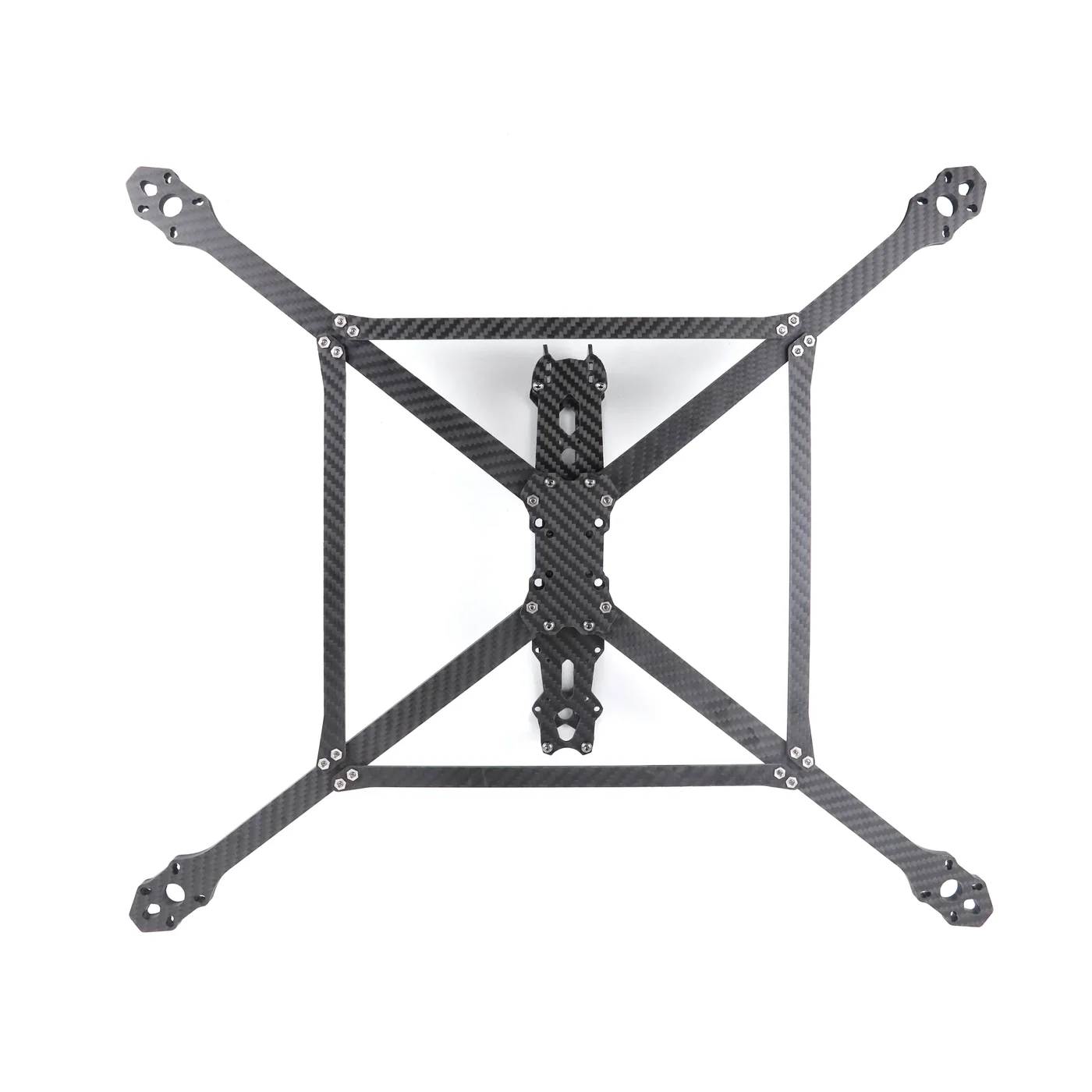 Carbon fiber drone frame structure used as an example application route