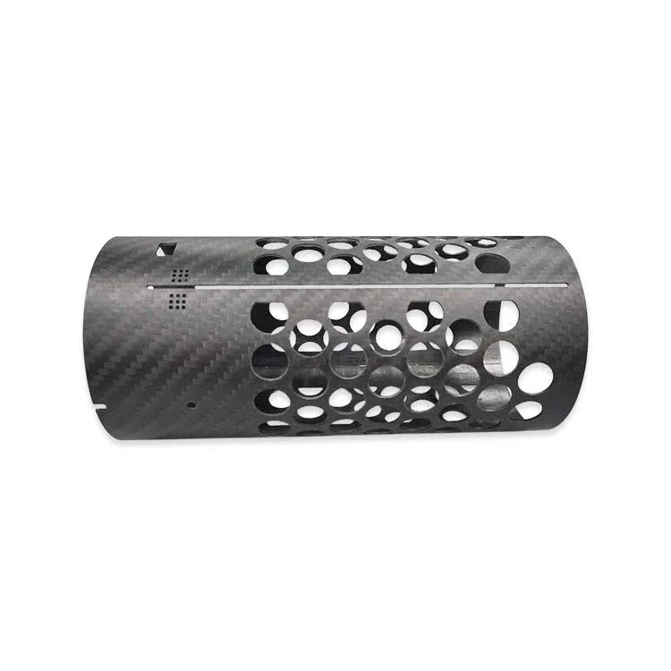 Carbon-fiber component with machined openings and interface-rich geometry