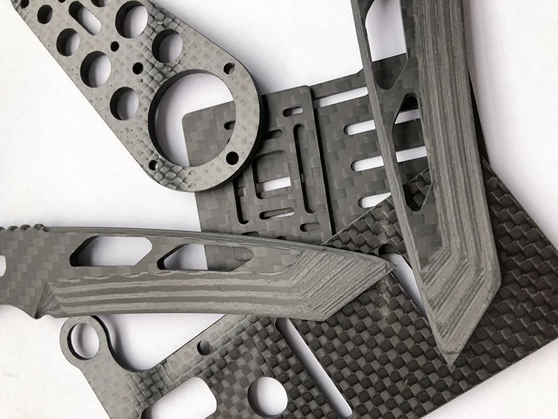 Custom machined carbon fiber component for drawing-led manufacturing